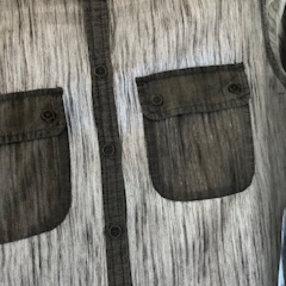 🧡3/15 NWOT LOFT Gray Linen Blend Long Sleeve Shirt Women's M - Picture 4 of 11